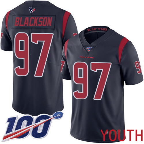 Houston Texans Limited Navy Blue Youth Angelo Blackson Jersey NFL Football #97 100th Season Rush Vapor Untouchable